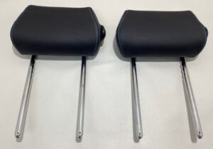 2016-2021 F87 BMW M2 Dakota Black Leather Rear Seat Headrests / Blue Stitching / B2008