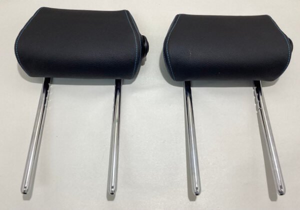 2016-2021 F87 BMW M2 Dakota Black Leather Rear Seat Headrests / Blue Stitching / B2008