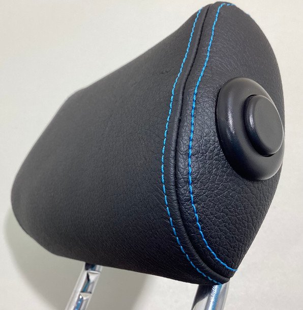2016-2021 F87 BMW M2 Dakota Black Leather Rear Seat Headrests / Blue Stitching / B2008